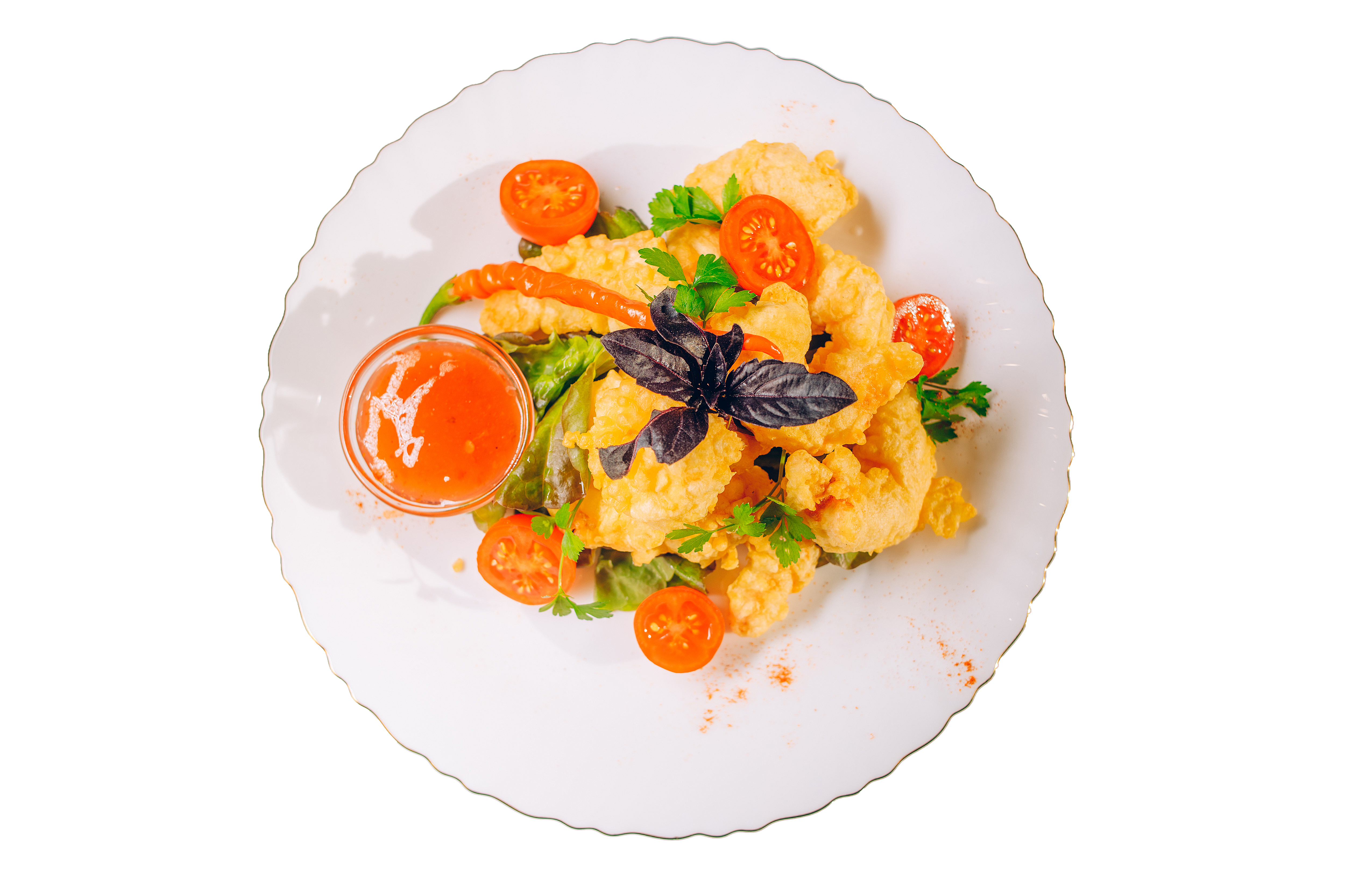 Креветка темпура с соусом чили